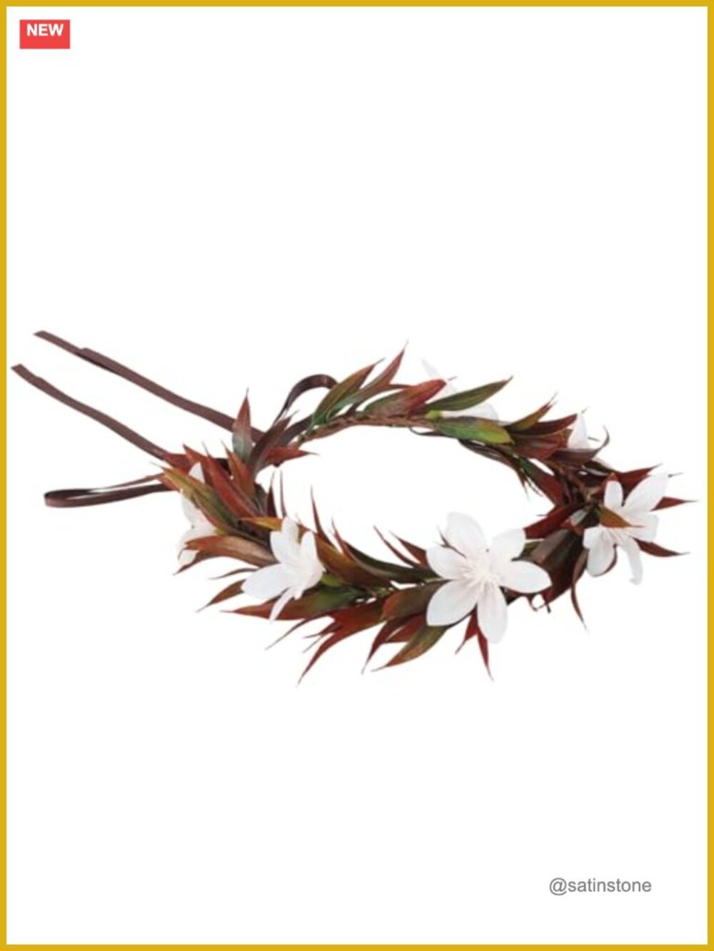 Hawaiian Flower Crown Headband Silk Floral Headpiece Adjustable